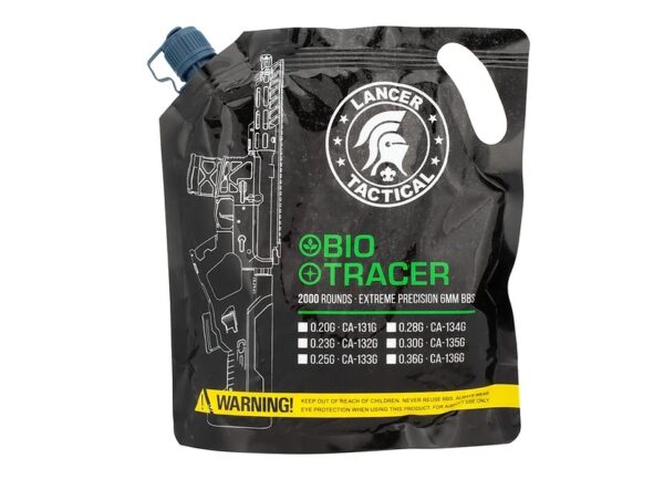 Lancer Tactical BBs Tracer Bio 0.25 g Verdes (2000 Rondas)