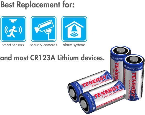 Tenergy Batería CR123A 3V