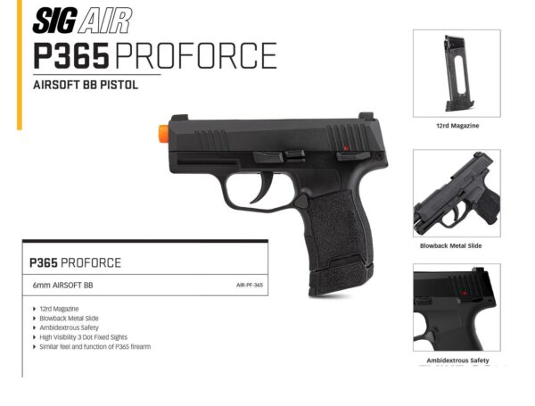 SIG Sauer ProForce P365 Pistola CO2 Blowback Full Metal Slide